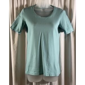 United Colors of Benneton Logo T-Shirt Teal Mist S Minimalist 72-42